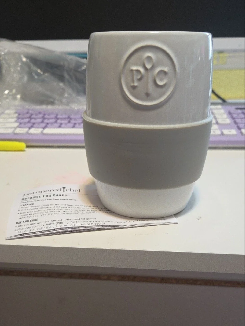 Pampered Chef Ceramuc Egg Cooker #1529-New In Box